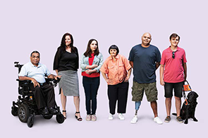 Group of people with a variety of disabilities.